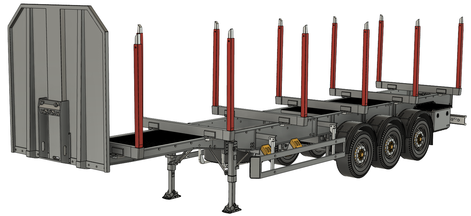 Three Axle Timber Trailer for TAMIYA