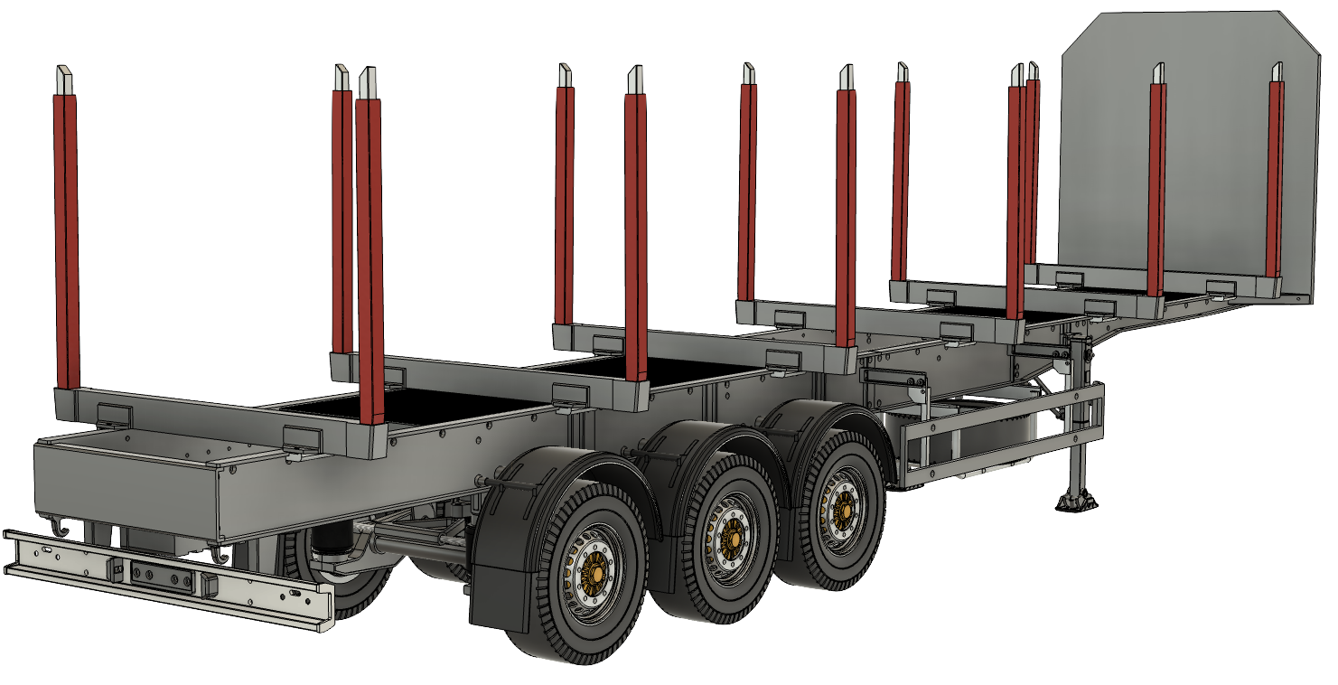 Three Axle Timber Trailer for TAMIYA